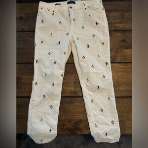White Corduroy Penguin Pants <3